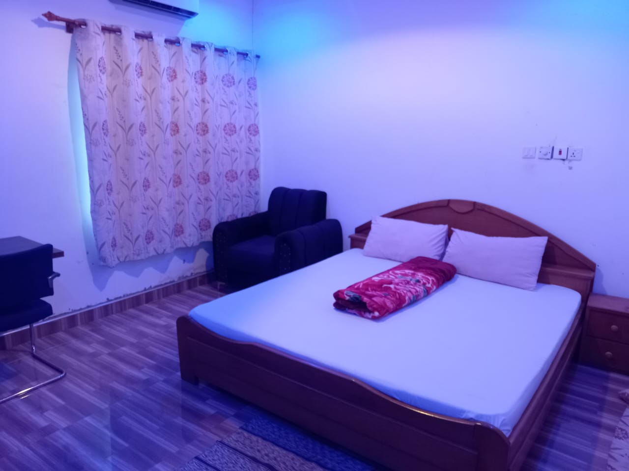 Executive hotel suite with luxury seating area